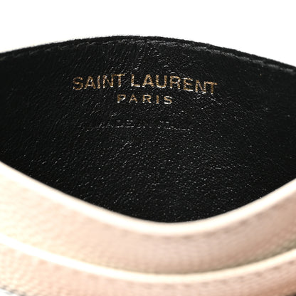 Saint Laurent Grain De Poudre Matelasse Chevron Monogram Credit Card Case Crema Soft 6 of 8