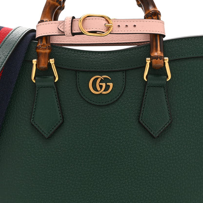 Gucci Wonka Grain Calfskin Small Diana Tote Bag Vintage Green Powder Pink 8 of 10