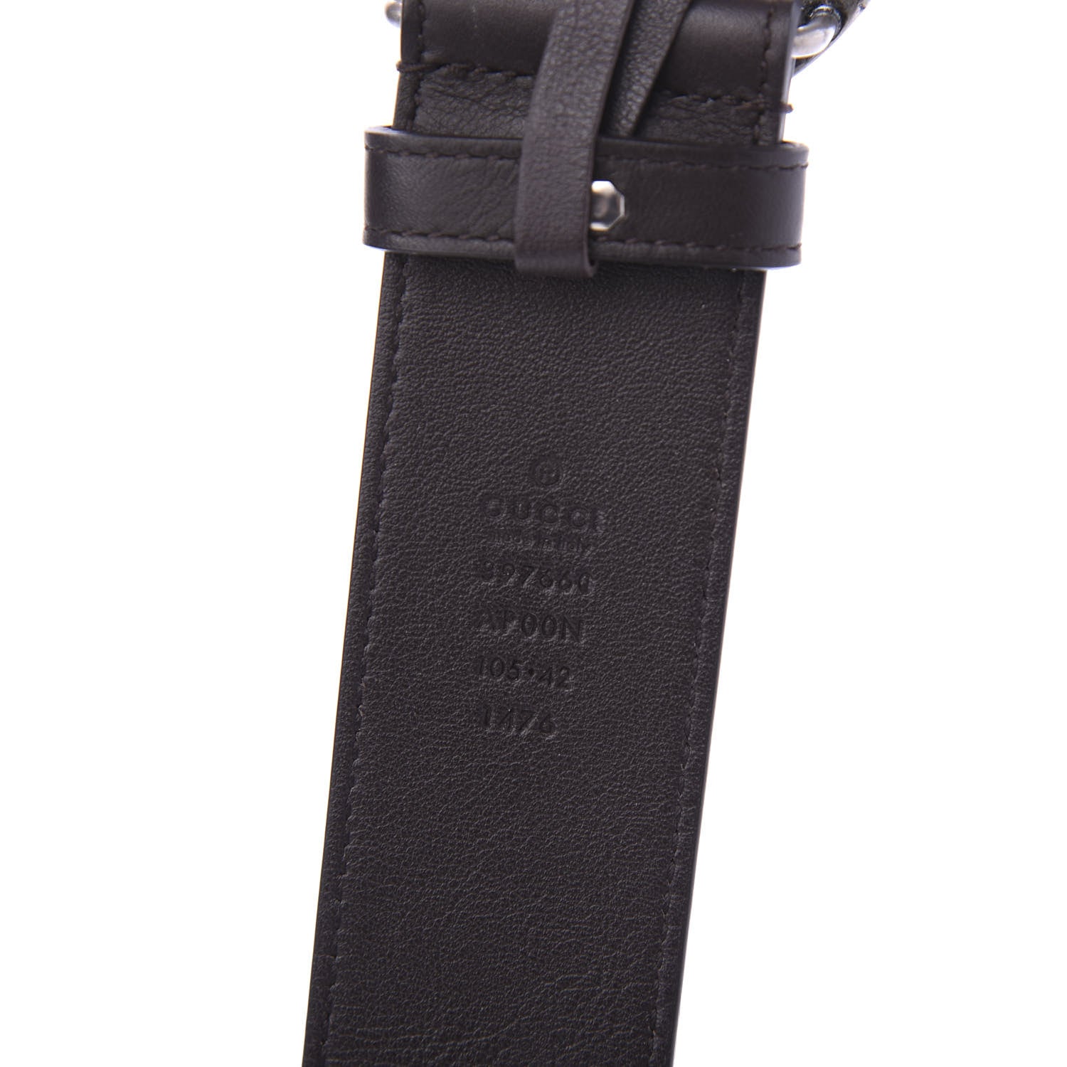 Gucci Moon Calfskin Nickel Double G 40mm Belt 105 42 Dark Cocoa 5 of 5