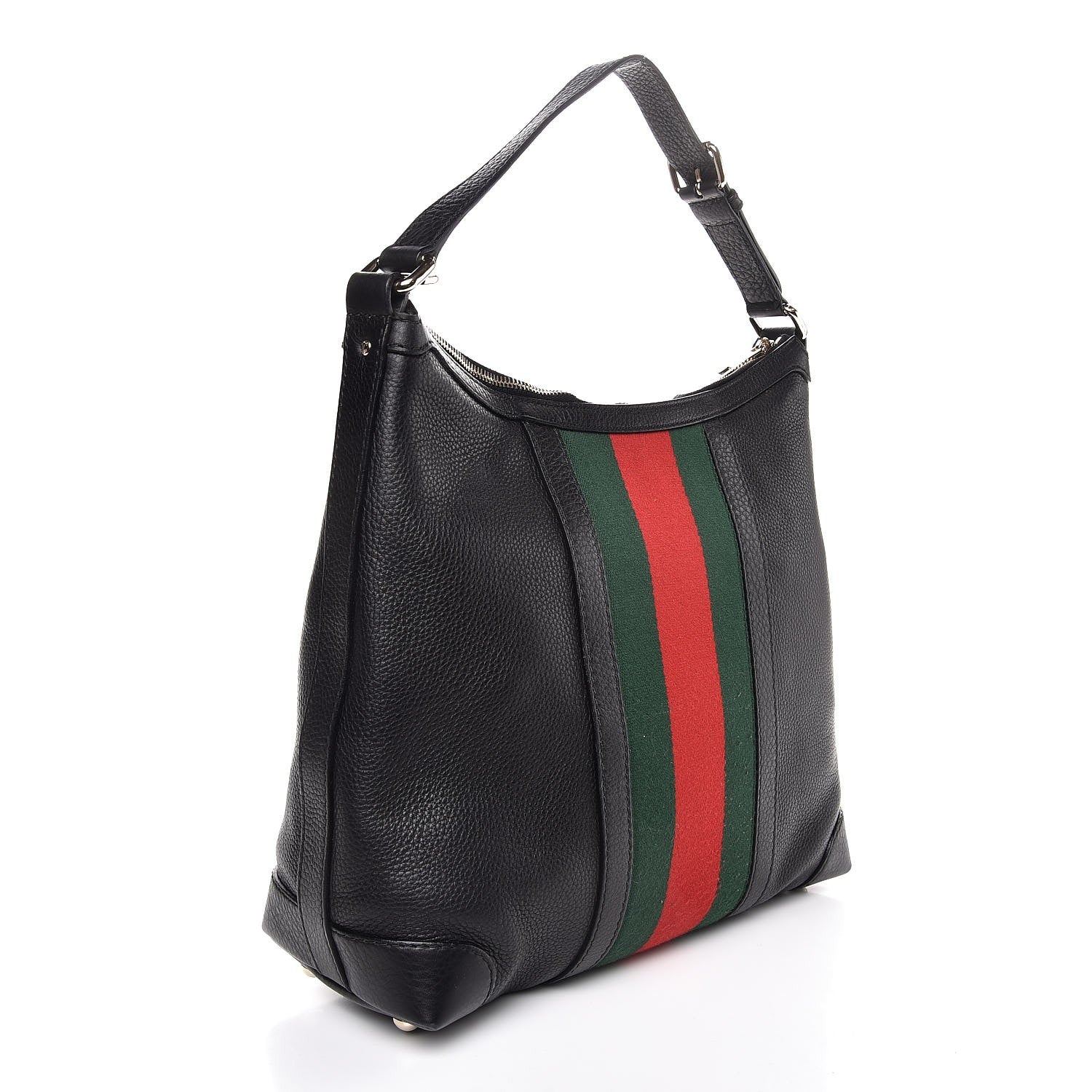 Gucci Calfskin Vintage Web Medium Hobo Black 3 of 7