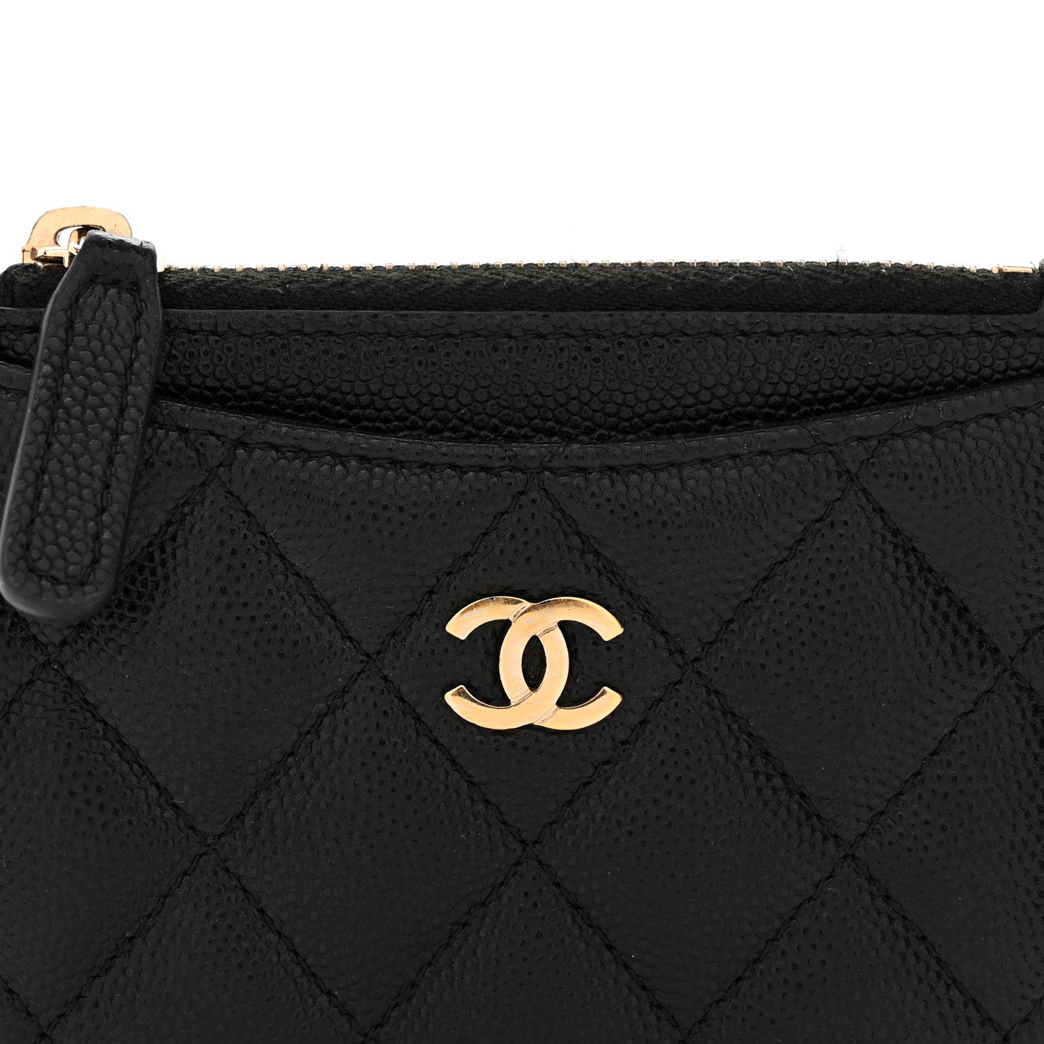 Chanel Caviar Quilted CC Zip Card Holder Black 8 of 9