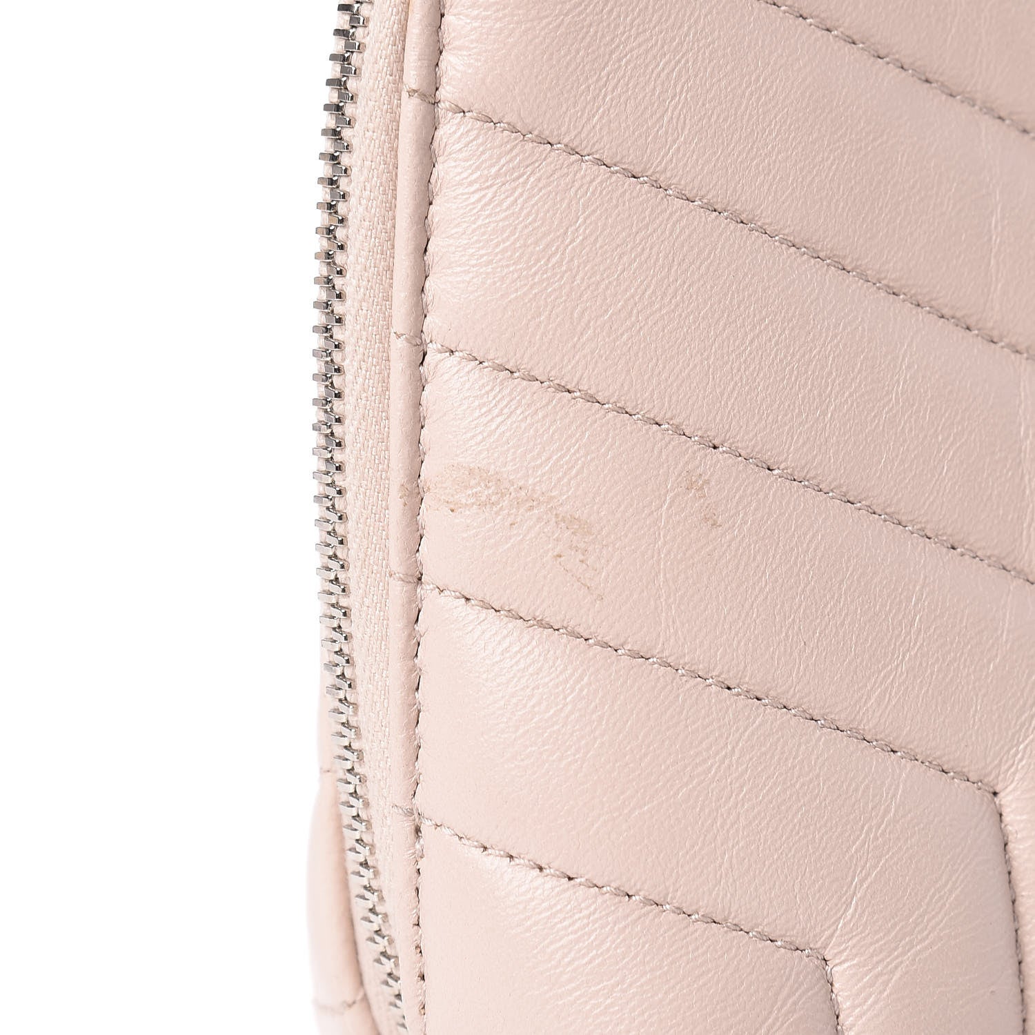 Saint Laurent Lambskin Matelasse Cosmetic Case Washed Light Pink 8 of 11