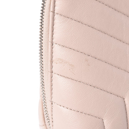 Saint Laurent Lambskin Matelasse Cosmetic Case Washed Light Pink 8 of 11