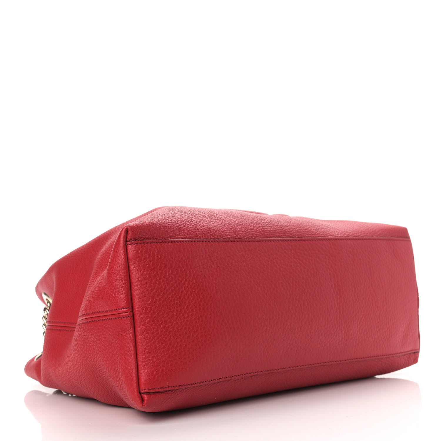 Gucci Pebbled Calfskin Medium Soho Chain Shoulder Bag Tabasco Red 4 of 12
