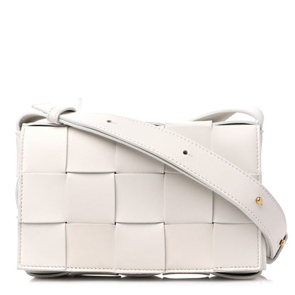 Bottega Veneta Lambskin Maxi Intrecciato Small Cassette Crossbody Bag White 1 of 7