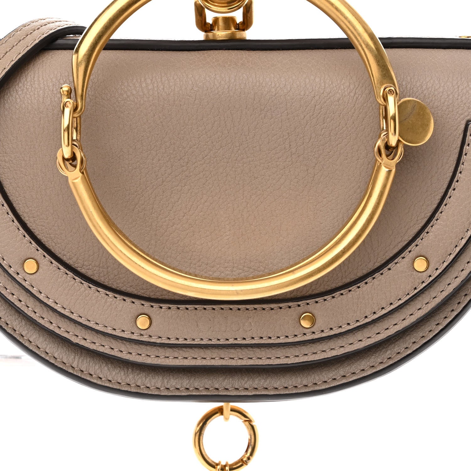 Chloe Calfskin Small Nile Bracelet Minaudiere Bag Motty Grey 9 of 13