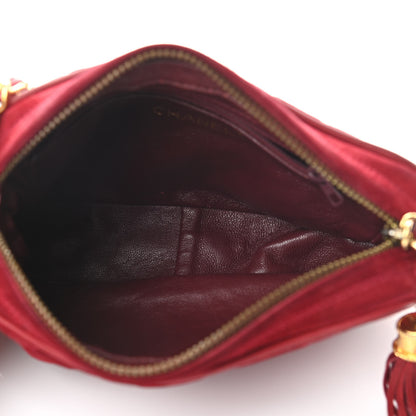 Chanel Suede Quilted Tassel Camera Bag Red 5 of 14