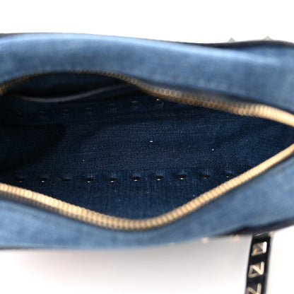 Valentino Garavani Denim Butterfly Embroidered Rockstud Camera Crossbody Bag Light Denim Multicolor 5 of 12