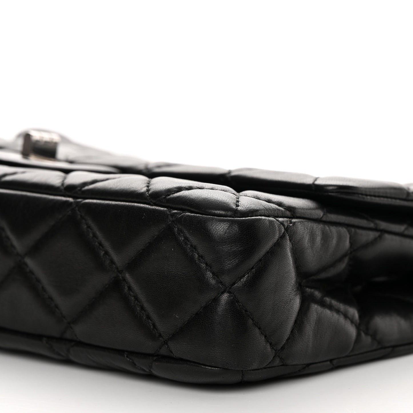 Lambskin Quilted Large Roll 2.55 Reissue Clutch Black