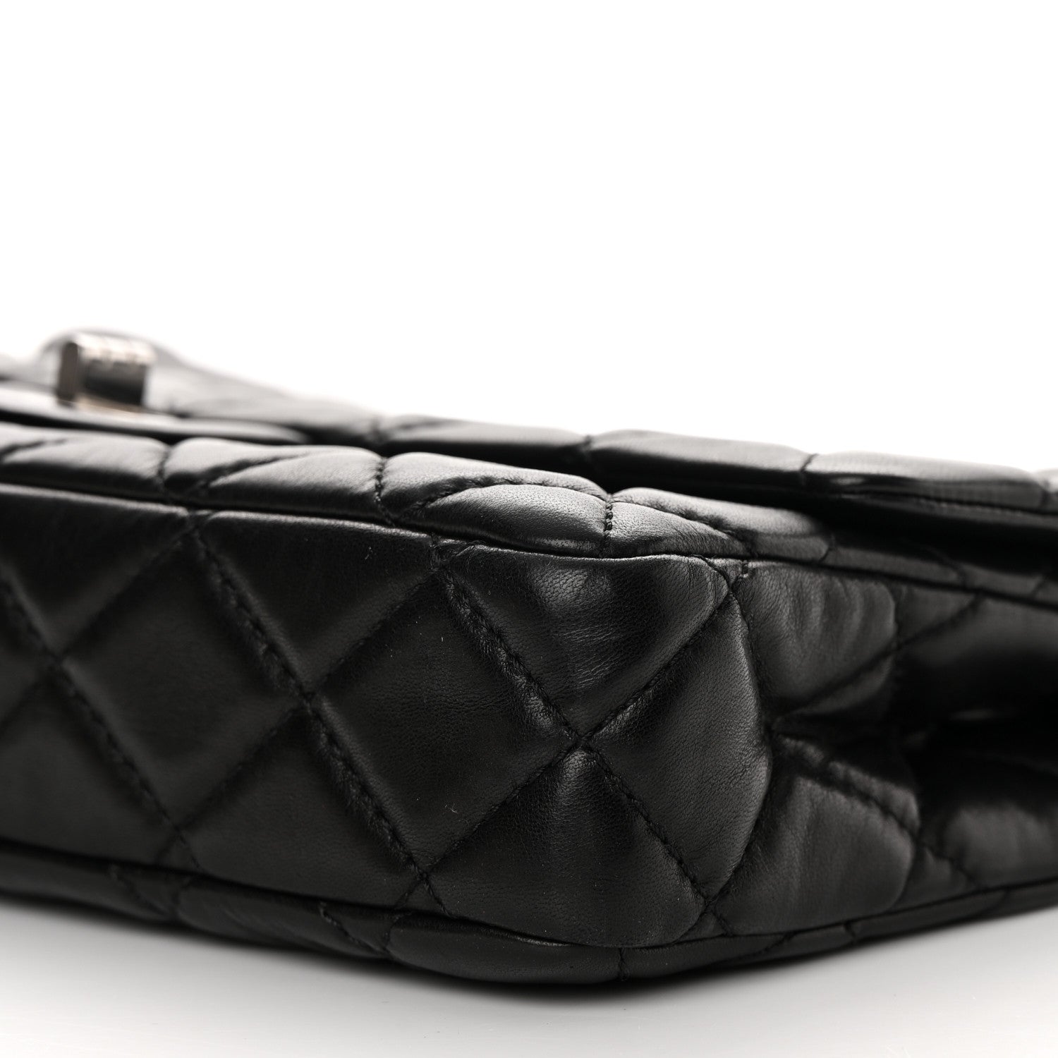 Chanel Lambskin Quilted Large Roll 2.55 Reissue Clutch Black 10 of 13