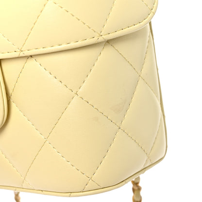 Chanel Lambskin Handle Crush Small Vanity Case With Chain Jaune Clair 11 of 13