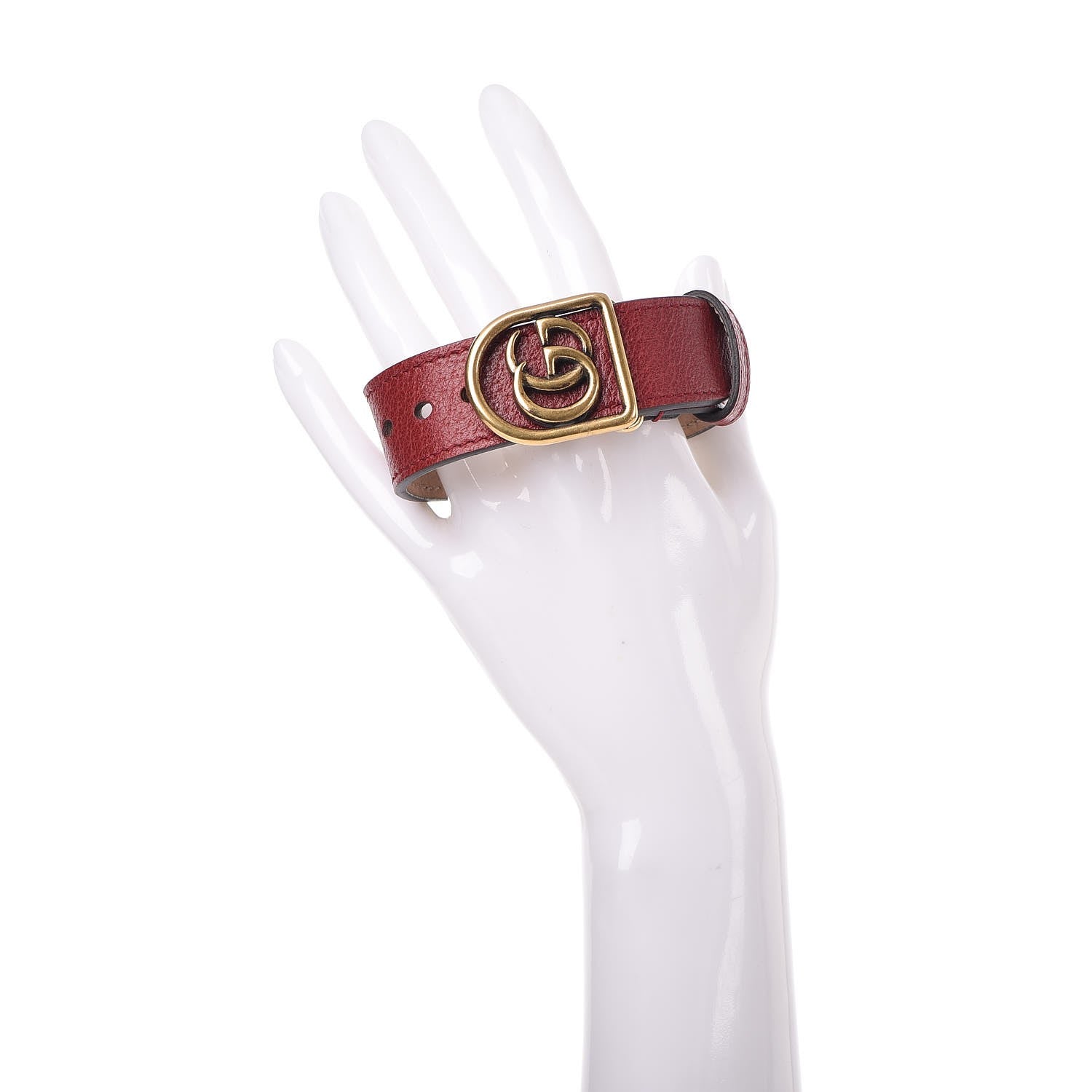 Gucci Calfskin Marmont Double G Bracelet Red 2 of 6