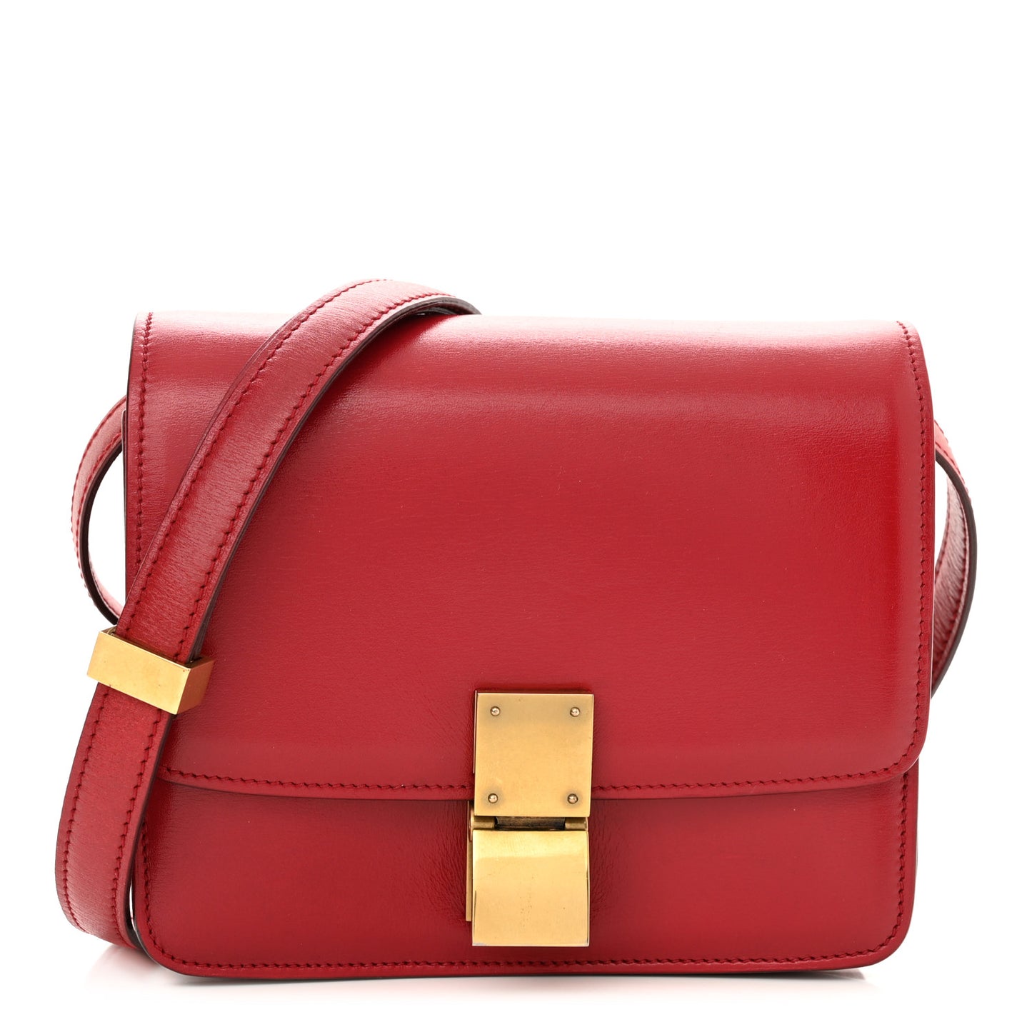 Box Calfskin Small Classic Box Flap Bag Red
