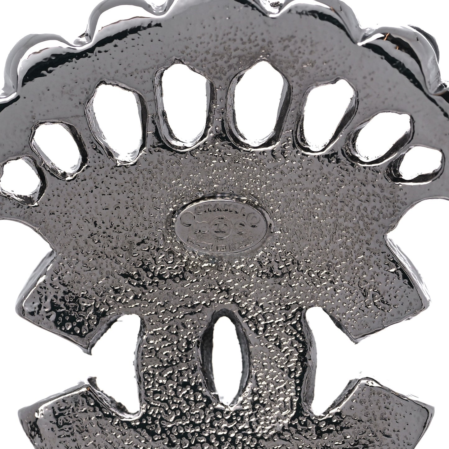 Baguette Crystal CC Wings Brooch Ruthenium Black