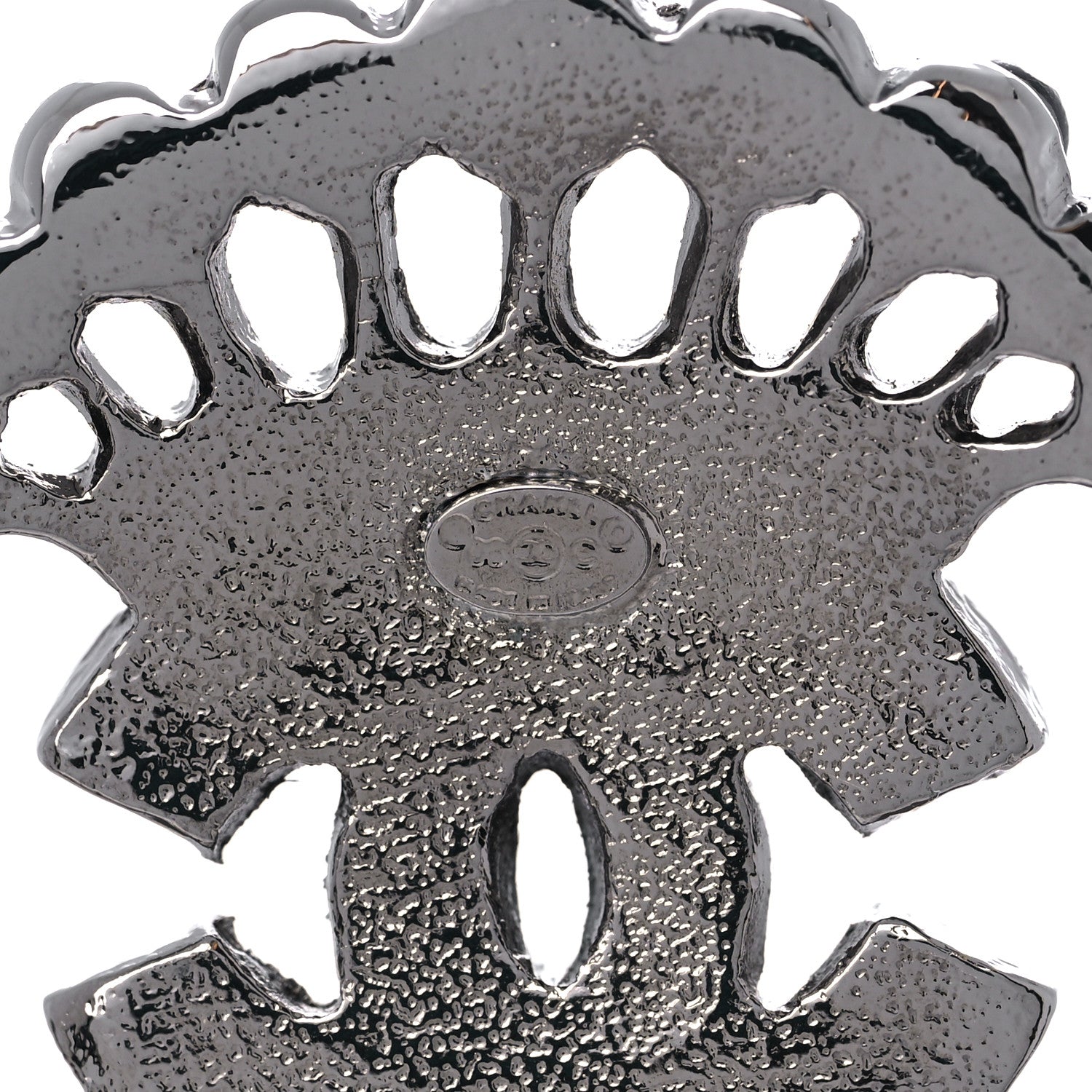 Chanel Baguette Crystal CC Wings Brooch Ruthenium Black 4 of 6