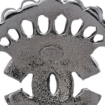Chanel Baguette Crystal CC Wings Brooch Ruthenium Black 4 of 6