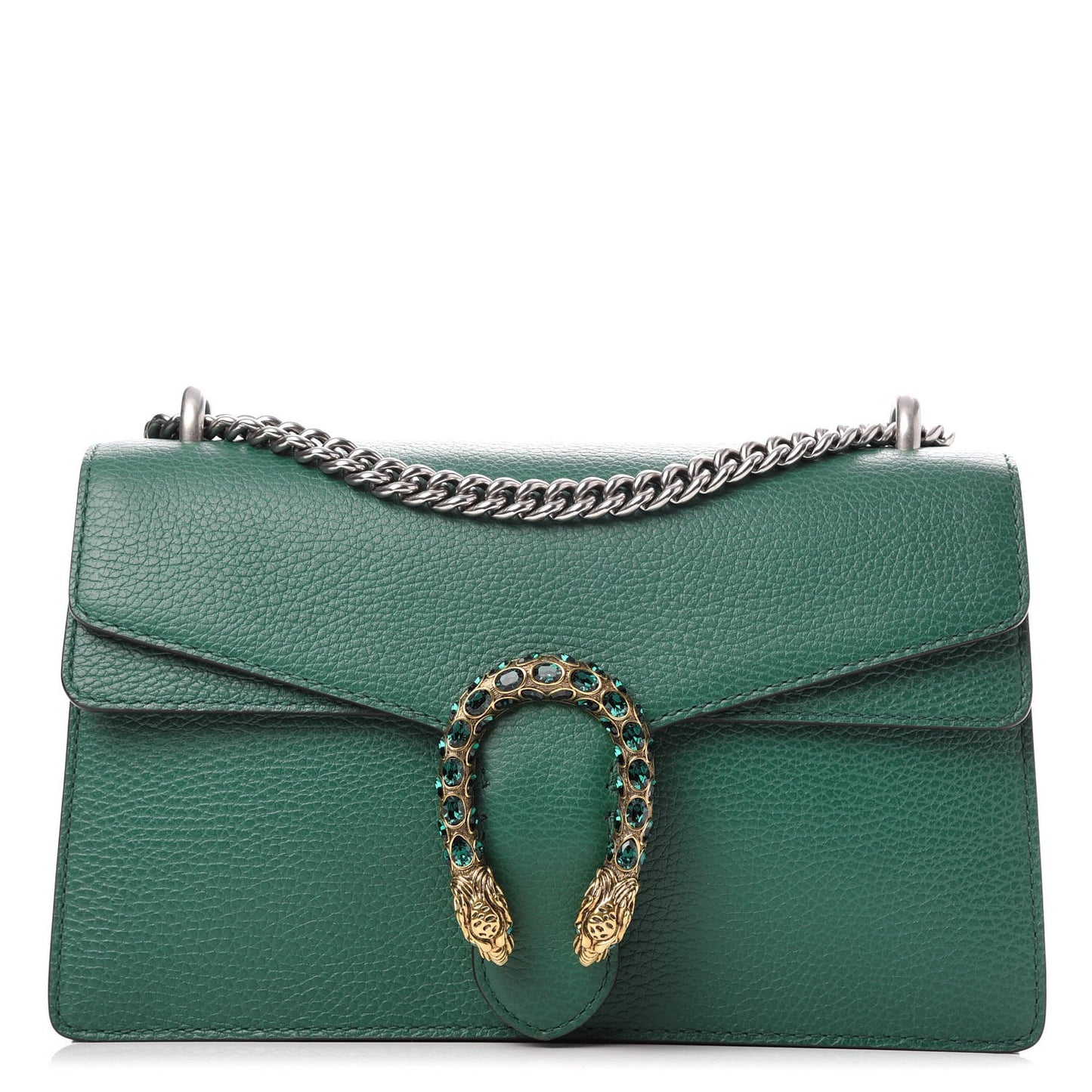 Pebbled Calfskin Small Dionysus Shoulder Bag Emerald