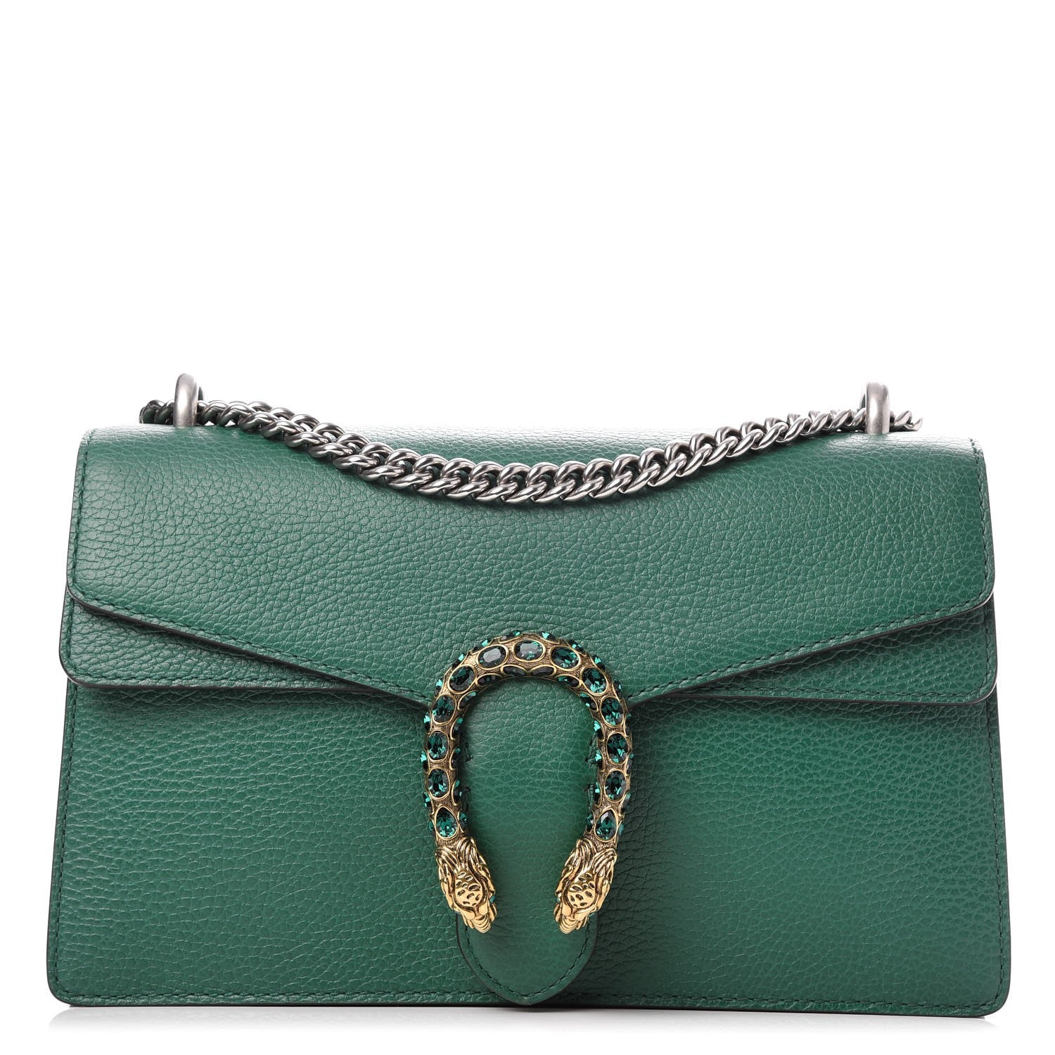 Gucci Pebbled Calfskin Small Dionysus Shoulder Bag Emerald 1 of 8