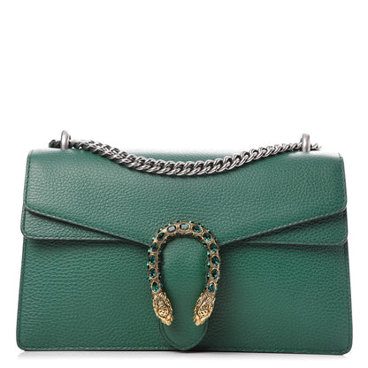 Gucci Pebbled Calfskin Small Dionysus Shoulder Bag Emerald 1 of 8