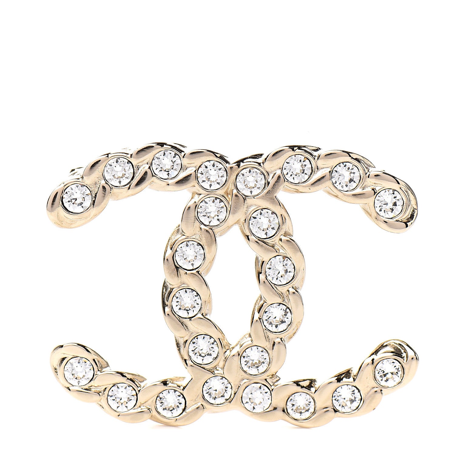 Chanel Crystal Coronation CC Brooch Gold 1 of 4