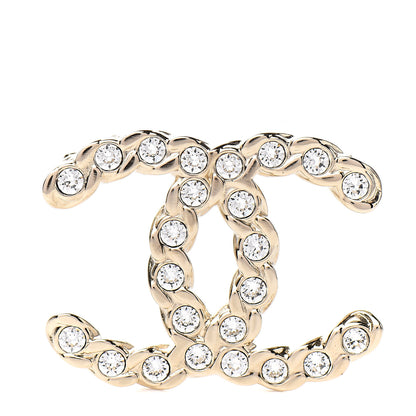 Chanel Crystal Coronation CC Brooch Gold 1 of 4