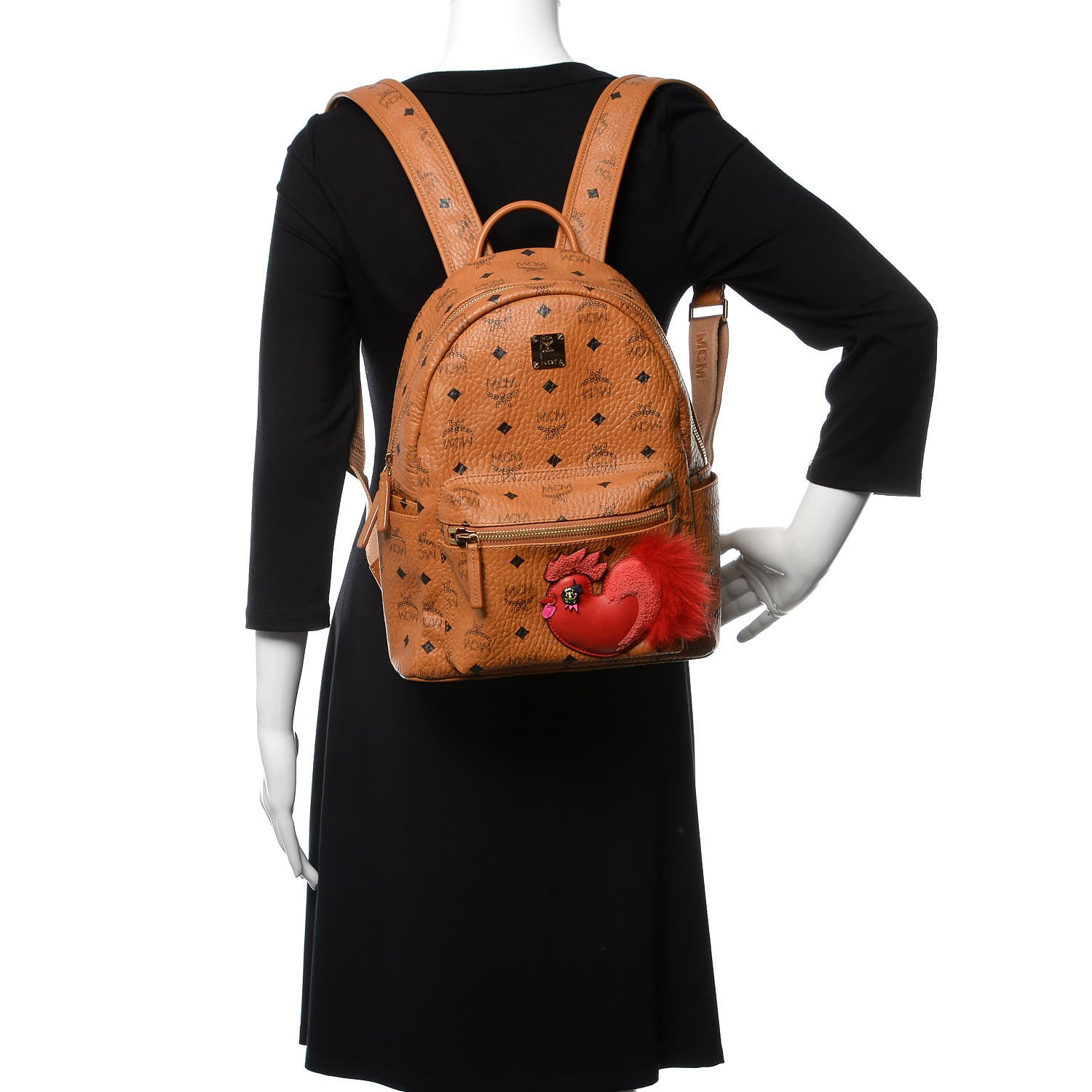 MCM Visetos Small Rooster Stark Backpack Cognac 2 of 9
