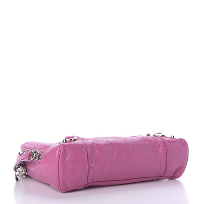 Balenciaga Agneau Arena Classic Silver Hardware Pouch With A Chain Crossbody Rose Flamingo 3 of 7