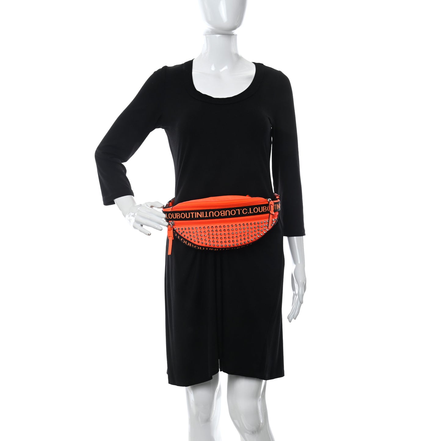 Calfskin Spiked ParisnycBelt Bag Orange