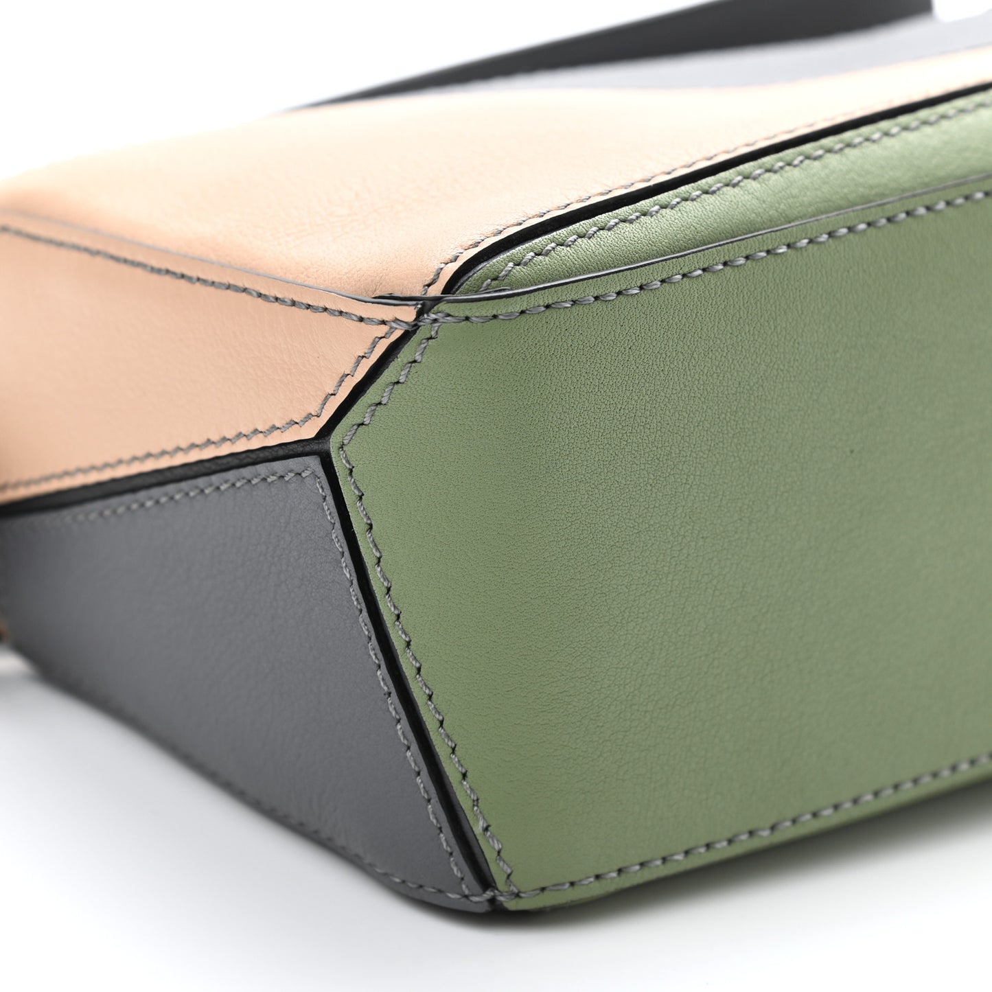 Calfskin Mini Puzzle Bag Asphalt Grey Nude