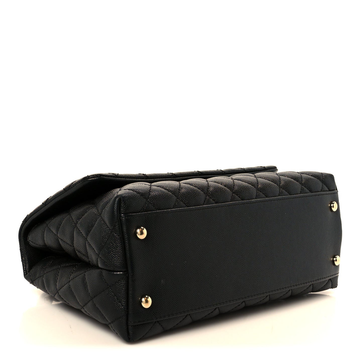 Caviar Quilted Small Coco Handle Flap Black