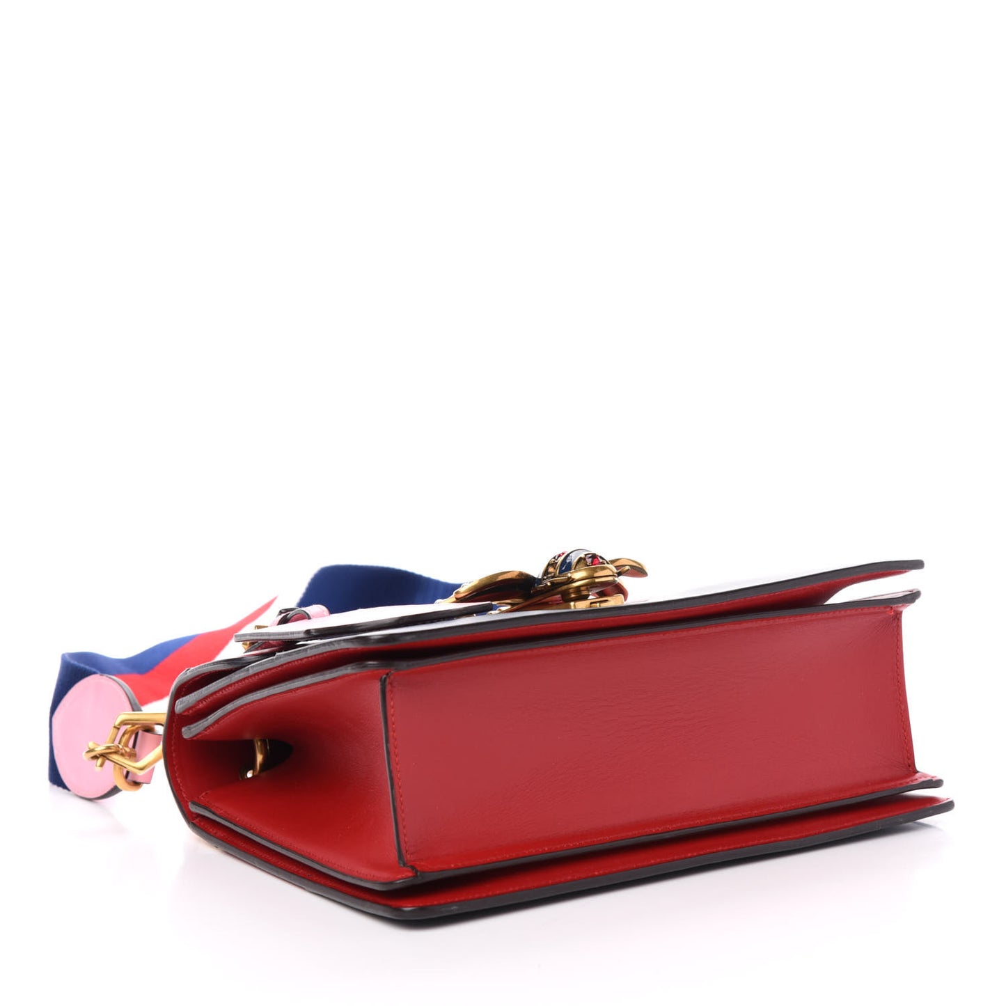 Calfskin Sylvie Web Small Queen Margaret Top Handle Bag Blue Agata Hibiscus Red Mystic White Sugar Pink