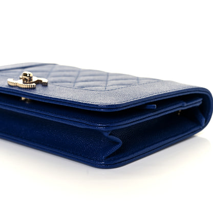 Chanel Caviar Quilted Vintage Mademoiselle Wallet On Chain WOC Blue 10 of 10