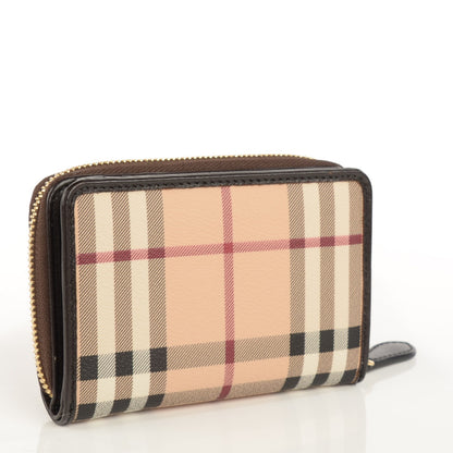 Burberry Haymarket Check Balmore Zip Around Wallet Chocolate 3 of 9
