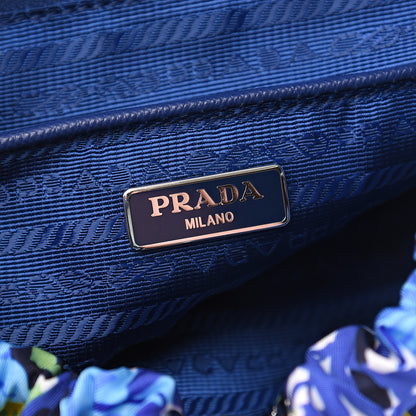 Prada Nylon Saffiano Floral Print Single Buckle Backpack Bluette Dis Primule 5 of 8