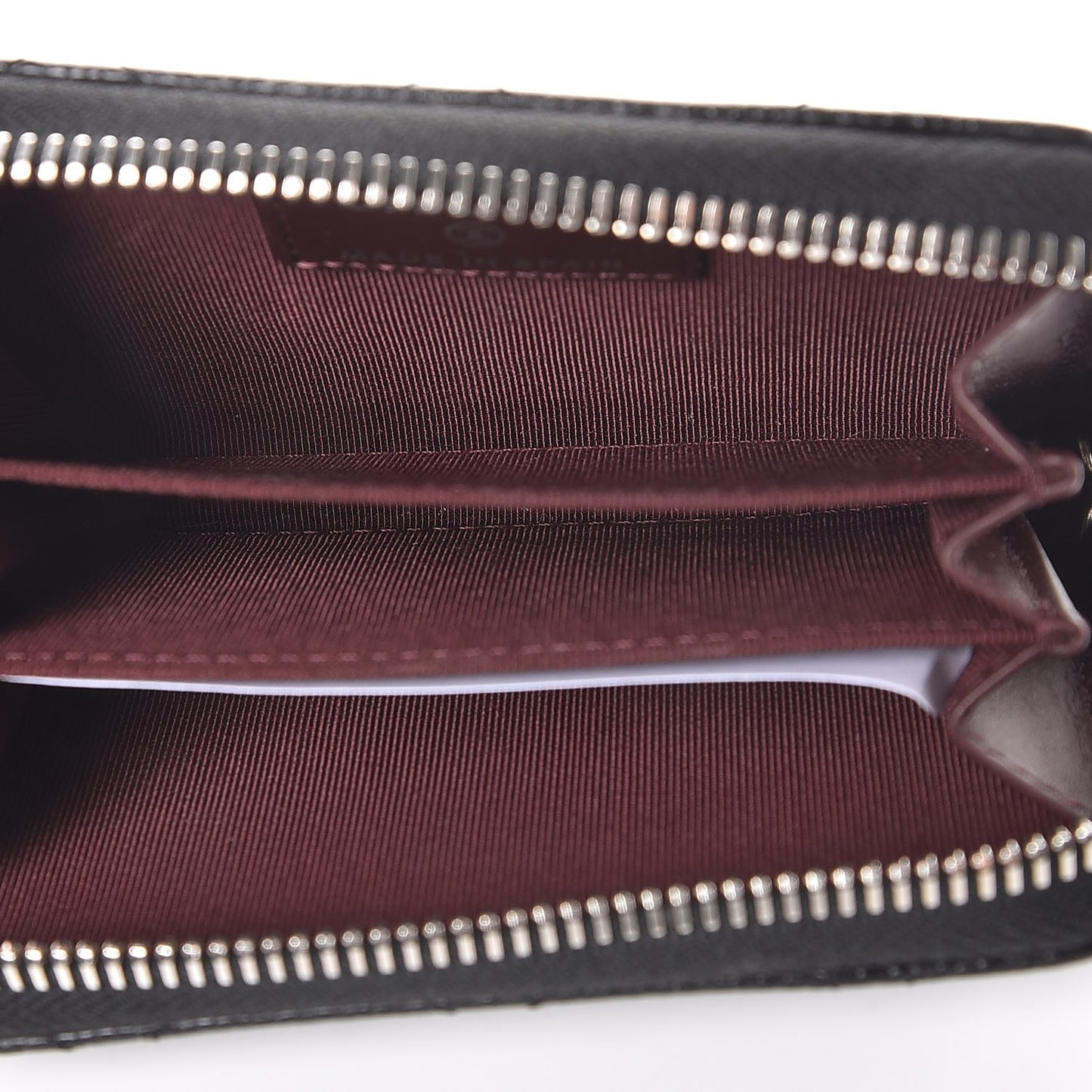 Caviar Quilted Zip Coin Purse Black