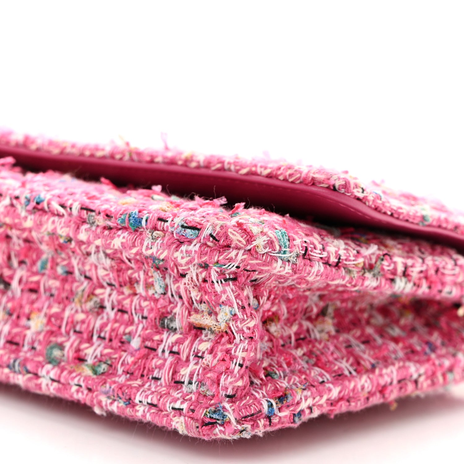 Chanel Tweed Quilted Wallet On Chain WOC Pink Blue White 10 of 10