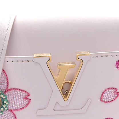 Louis Vuitton LV X TM Lambskin Beaded Embroidered Mini Cherry Blossom Capucines Pink 6 of 8