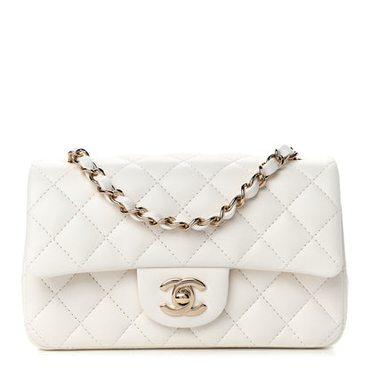 Chanel Lambskin Quilted Mini Rectangular Flap White 1 of 4