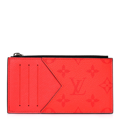 Louis Vuitton Taigarama Coin Card Holder Fire Red 1 of 8