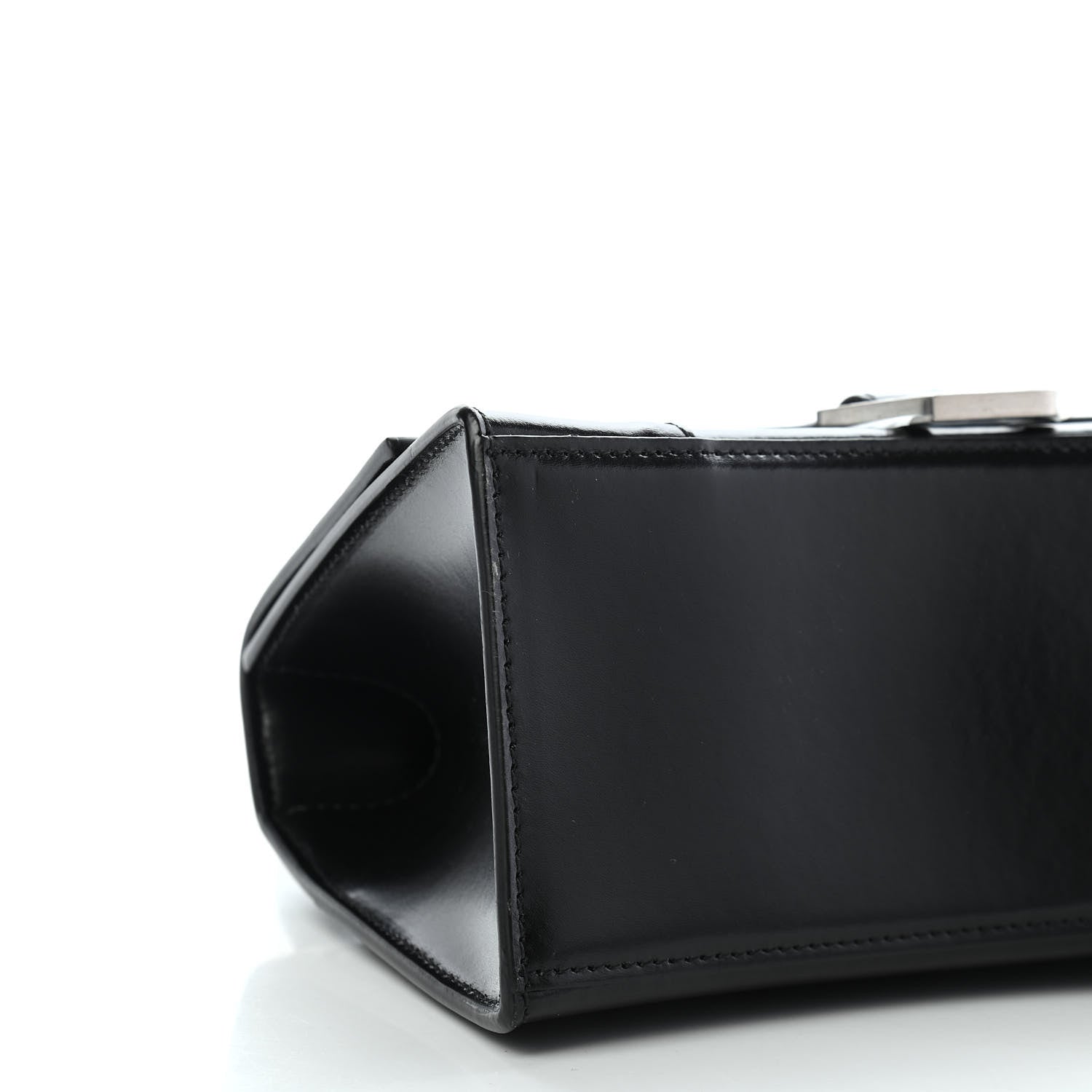 Balenciaga Shiny Box Calfskin Graffiti Logo Small Hourglass Top Handle Bag Black Silver 8 of 9