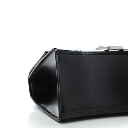 Balenciaga Shiny Box Calfskin Graffiti Logo Small Hourglass Top Handle Bag Black Silver 8 of 9