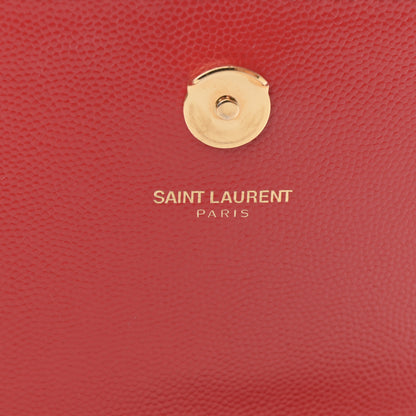 Saint Laurent Grain De Poudre Small Monogram Kate Satchel Red 6 of 15