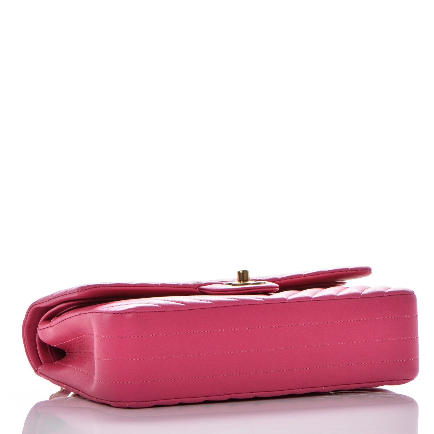 Chanel Lambskin Chevron Quilted Medium Double Flap Pink 5 of 7