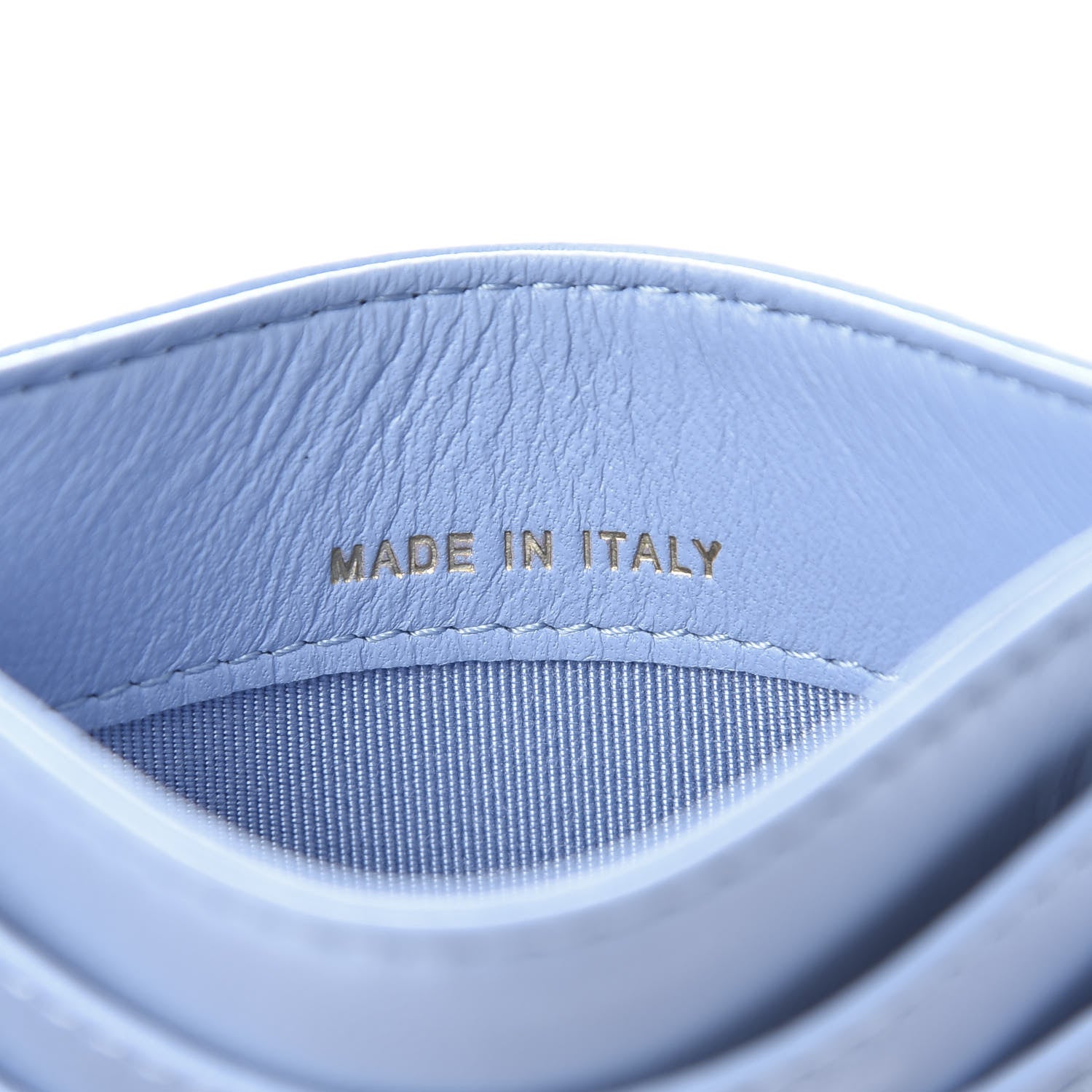 Chanel Lambskin Quilted Card Holder Light Blue 7 of 9