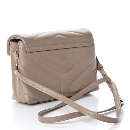 Saint Laurent Calfskin Y Quilted Monogram Toy Loulou Chain Satchel Dusty Grey 3 of 12