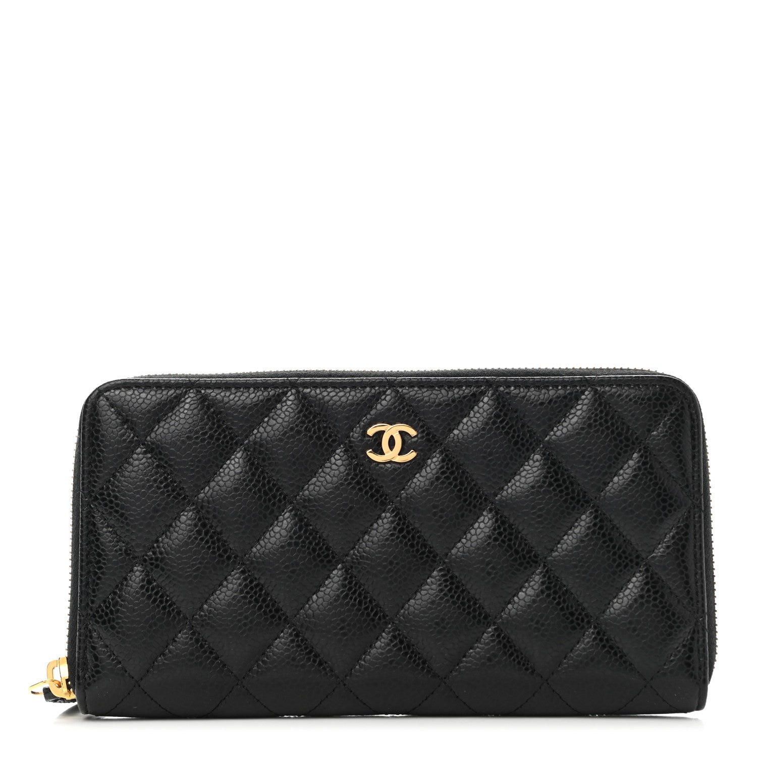 Chanel Caviar Quilted Large Gusset Zip Around Wallet Black 1 of 9