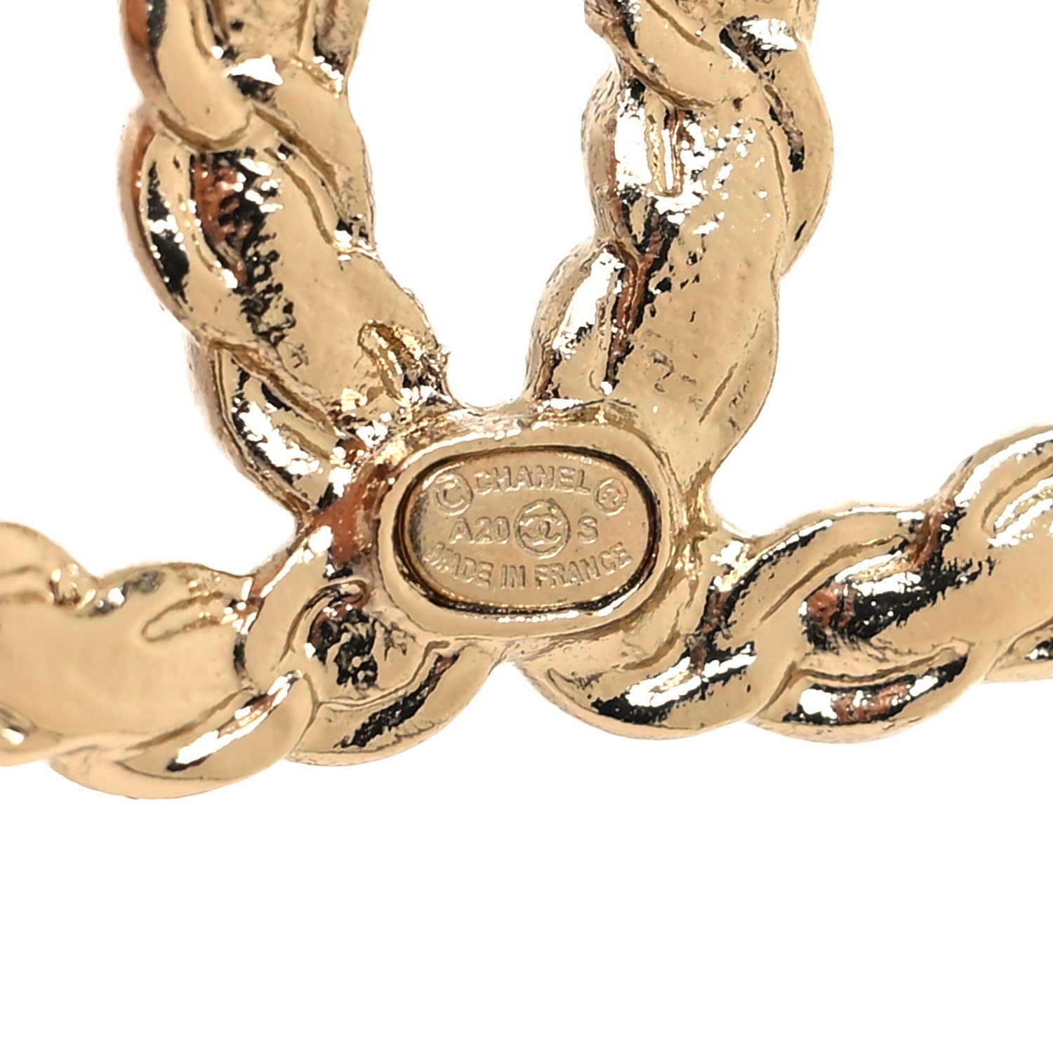 Chanel Enamel Metal Chain French New Wave CC Earrings Red Gold 4 of 5