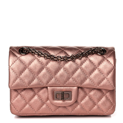 Chanel Metallic Grained Calfskin Quilted 2.55 Reissue Mini Flap Copper Pink 1 of 10