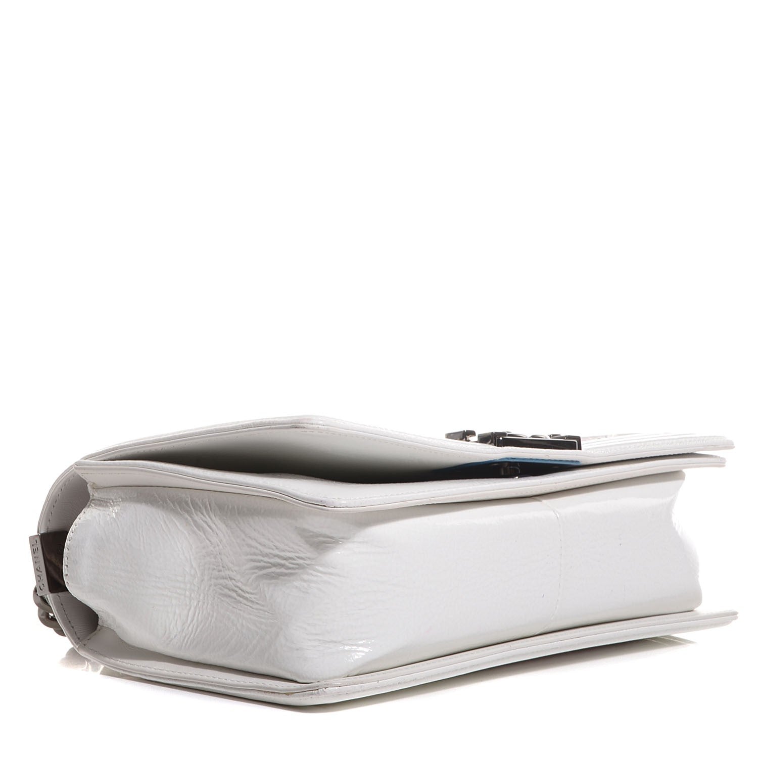 Chanel Patent Tweed Medium Boy Flap White 4 of 8