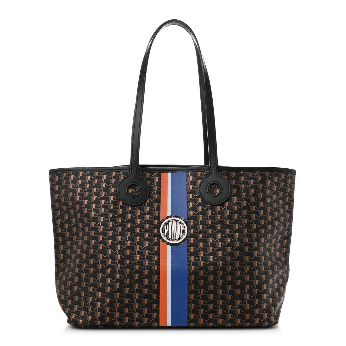 Grained Calfskin Canvas 1920 Oh! Tote Ruban MM Carbon Bronze
